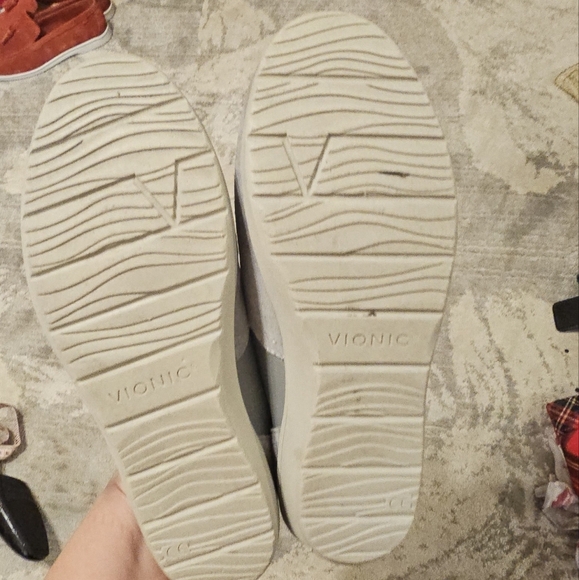 Vionic Karigan Classic Leather Sneakers Shoes grey 7 - Picture 9 of 12